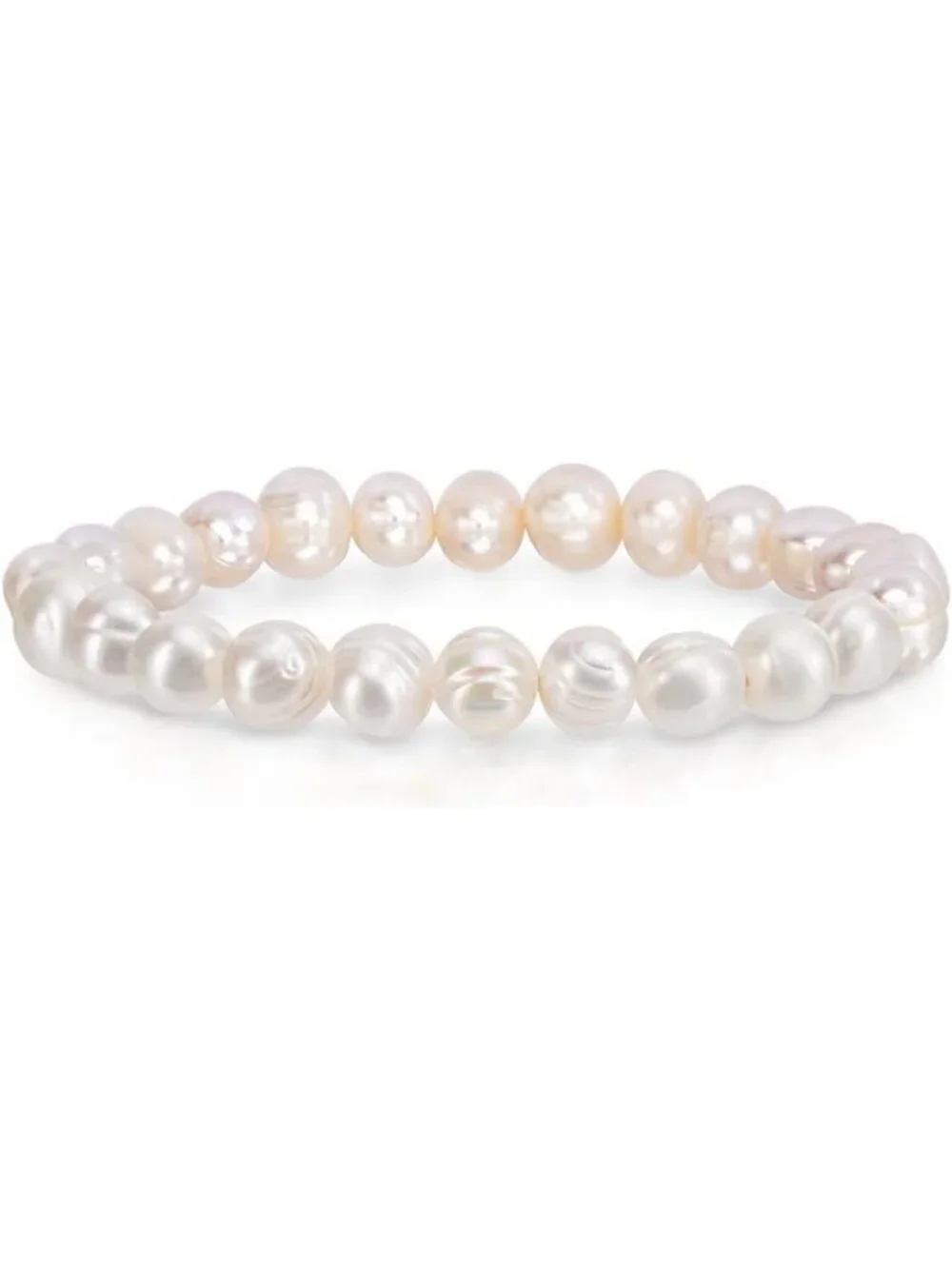 8-9MM Cultured Freshwater Baroque Pearl Stretch Bracelet for Women - Gift Box